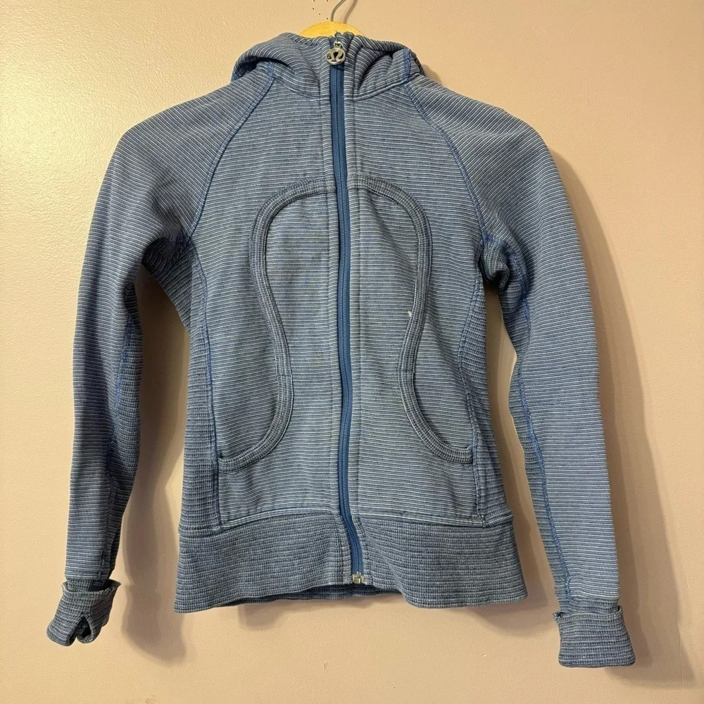 Lululemon Scuba Hoodie Microstripe Rocksteady Gradient Wee Stripe  Size 4 - Picture 3 of 11